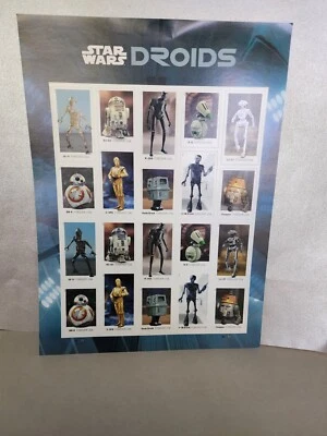 Hoja de 20 estampillas Forever de droides de Star Wars estampillas de Estados Unidos Foto 1 de 4