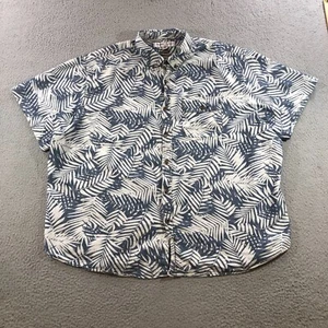 old navy hawaiian shirt mens 3XL blue floral casual button up short sleeve - Picture 1 of 14