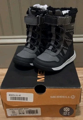 Merrell Snow Crush 2JRWP Waterproof Snow Boots Kids Toddler size 04M New - Image 1 of 4