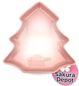 Le Creuset Dessert Plate Tree Shell Pink Christmas Holiday Oven Dishwasher Safe - Picture 1 of 14