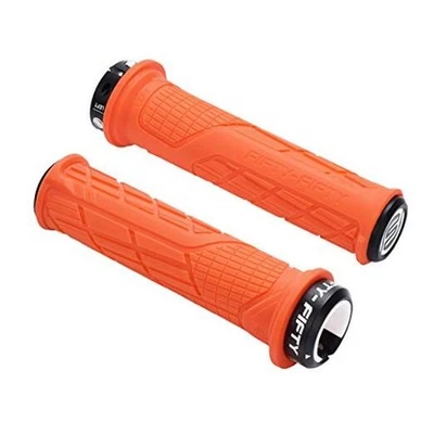  Empuñaduras de manillar de bicicleta de montaña, empuñaduras de MTB de bloqueo único, cómodas naranjas Foto 1 de 4