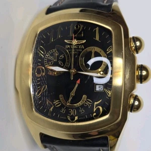 Invicta Men's Grand Lupah Dragon Chronograph Watch Black Gold 2236 47mm - Picture 1 of 6