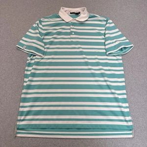 RLX Ralph Lauren Men's Polo Shirt Size Large Blue Teal White Preppy Golf Stretch - Picture 1 of 11