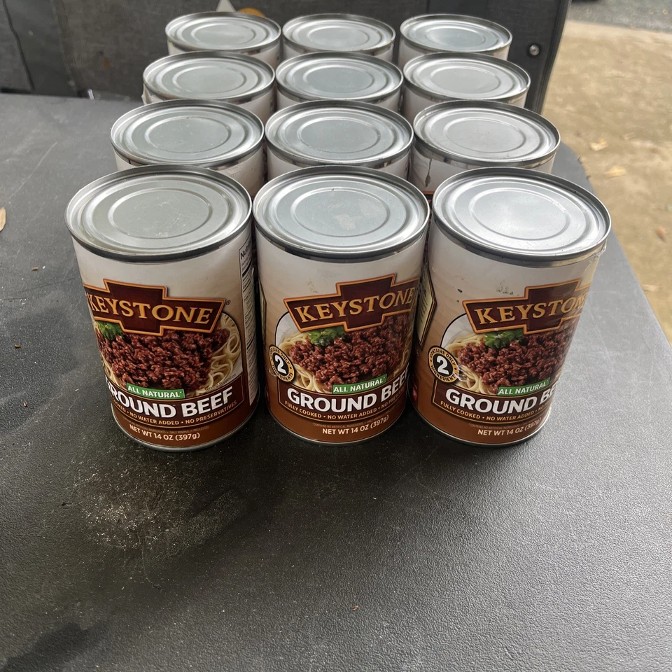 12 latas de carne molida natural Keystone Meats completamente cocida 14 oz sin conservantes Foto 1 de 4