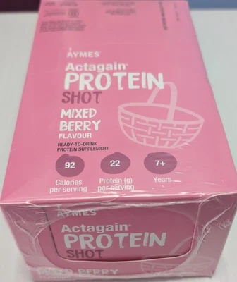 Aymes ActaGain Protein Shot Mixed Berry Flavour 15 BOTTLES, 60 ML EACH FREE POST