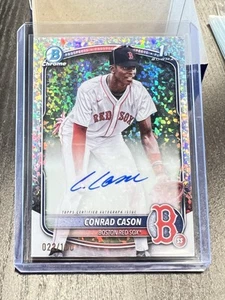 Mini refractor de diamante automático Bowman Chrome 1st Conrad Cason 2025/100 Red Sox - Imagen 1 de 2