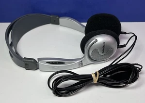 Radio Shack PRO 35A Titanium Diaphragm Gray Silver Stereo Headphones - TESTED - Picture 1 of 8