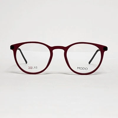 MODO Alfa Unisex Ultra-Light 3D LAB Titanium Round Glasses in Deep Red | 48mm - Image 1 of 4