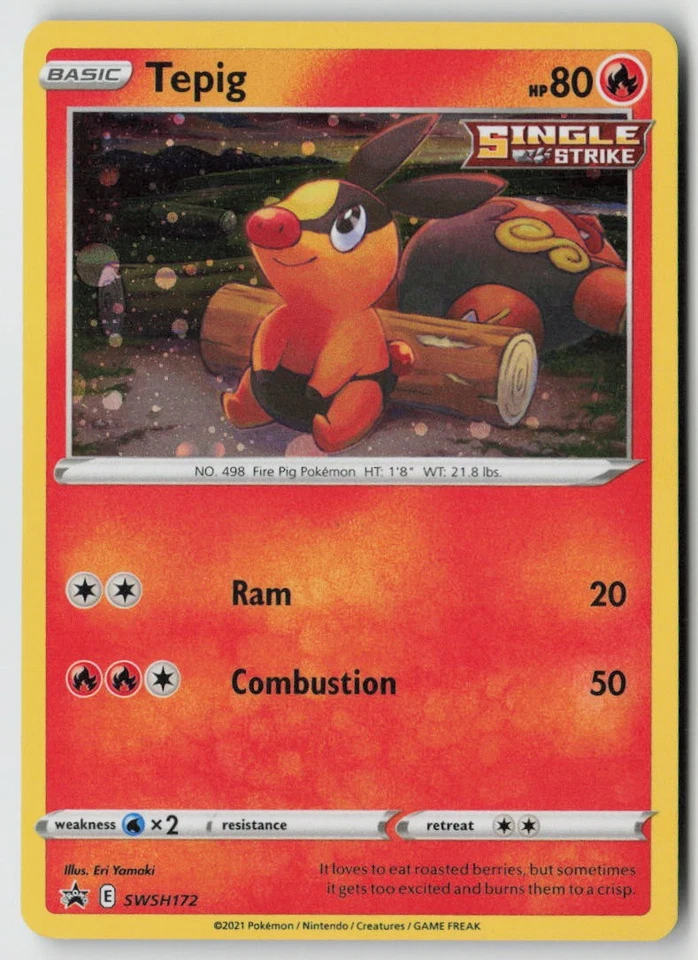 Tepig - SWSH172 - SWSH: Sword & Shield Promo Cards Holo - PTCG - LP - Image 1 of 2