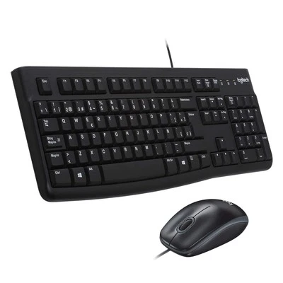 Logitech MK120 Wired Keyboard and Mouse Combo for Windows, QWERTY Spanish Layout - Image 1 of 4