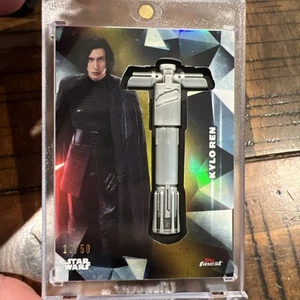 KYLO REN 2018 Star Wars Topps Finest LIGHT SABER Medallion SP /50 - Picture 1 of 6