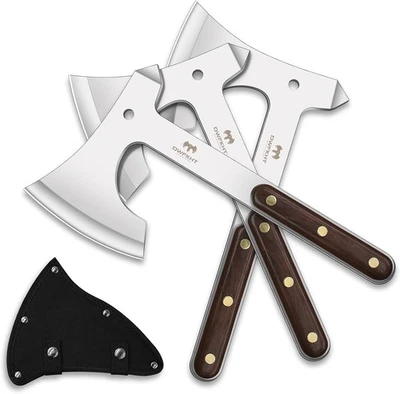 Throwing Axes, 3 Pack 10.2" Throwing Tomahawk Axe Set Full Tang W/ Wooden Handle - Image 1 of 4