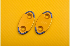 Obturadores Retrovisore Dorado-Azul 40 mm HONDA CBR 125 R / 300 R 2014-2018 - Picture 1 of 5