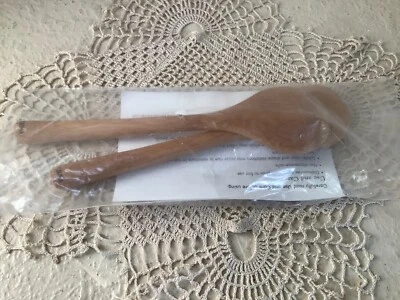 Pampered Chef Bamboo Small Spoons #2047 NIP 2 spoons Discontinued 7” - Image 1 of 4