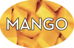 1.25" X 2" Mango Labels 500 per Roll Great Food Stickers decals new - Picture 1 of 1