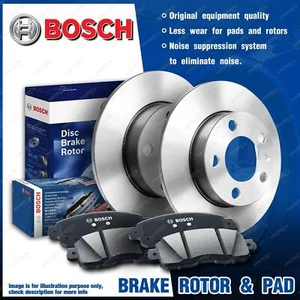 Rear Bosch Disc Brake Rotors + Brake Pads for Kia Rio UB YB QBR 1.0L 1.4L 1.6L - Picture 1 of 2
