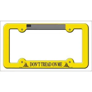 Dont Tread Flag Yellow Novelty Metal License Plate Frame - Imagen 1 de 1