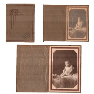 Rare old baby girl down syndrome sepia photo 6" x 4" - Picture 1 of 4