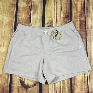 ASICS Shorts Womens 2XL Beige Sunday Sana Fleece Training Running New Fawn Brown - Picture 1 of 4