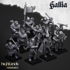 Robin Hood and Sherwood archers 10 models Highlands Miniatures 28mm Bretonnian - Picture 1 of 1