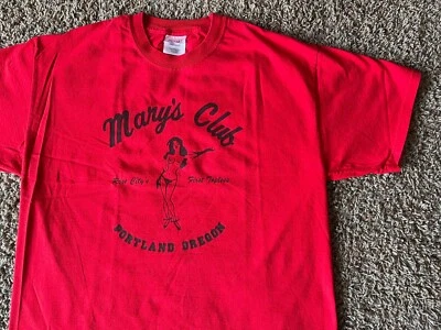 Vintage Marys Club Rose Citys First Topless Portland Oregon T-Shirt Foto 1 de 4