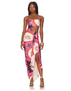 NWT Agua Bendita Sienna Cutout Dress In Eames Multicolor - Picture 1 of 12