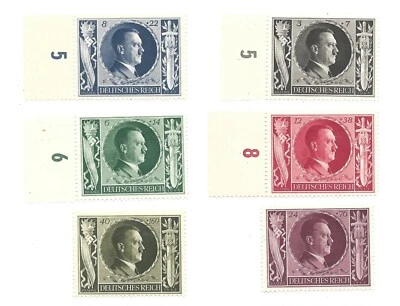 WW2 Stamp Hitler Head Birthday Stamps Complete Set w/Selvage MNH - Image 1 of 4