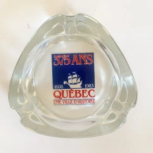 Cendrier 375 ANS Québec 1608-1983 verre vintage - Photo 1/4