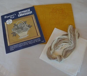 Elsa Williams NeedleArt Beginner Repousse Embroidery Kit KC391 Flowers in Basket - Picture 1 of 8