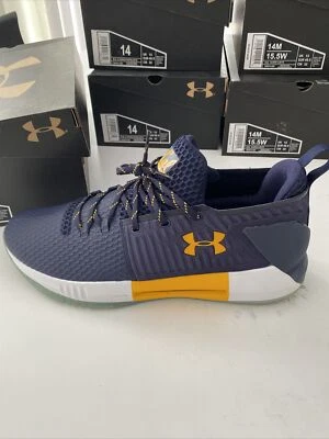 Team Issue New Under Armour Cal Golden Bears UA DRIVE 4 LOW TB 3020414-400 SZ 15 - Image 1 of 4