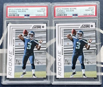 💎Russell Wilson 2012 Panini Score PSA 10 *2 Card Lot* True Rookie Cards RC💎 - Image 1 of 2