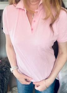 Pure collection pink cotton pique polo shirt UK 12 - Picture 1 of 15