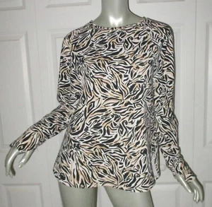 LILLY PULITZER LUXLETIC schwarz gestreift Animal Print Daumenloch Top Medium - Bild 1 von 6