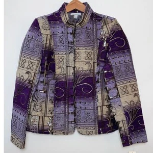 NWT DressBarn Tapestry Jacket - Size S - Gorgeous Purple Floral Design - Picture 1 of 12