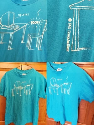 Vintage 90s Computer Programmer IT Tech Nerd Humor Single Stitch T-Shirt Medium - Image 1 of 4