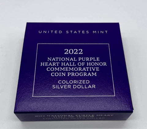 2022 National Purple Heart Hall of Honor Colorized Silver Dollar 22CQ Cover