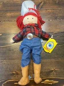 Madeline Cowgirl Vintage 2000 Stofftier Lumpenpuppe von Eden 18 Zoll NEU - Bild 1 von 8