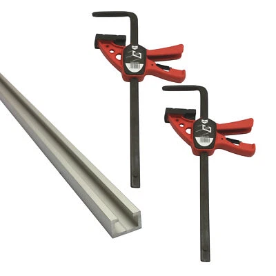 1m CProfil M8  2 St. Zwinge T-Track Führung Anschlag Schiene Spanntisch T Nut  - Bild 1 von 4