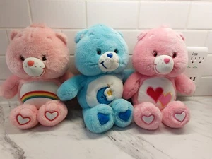 2003 Care Bears 12" Plush Vtg Cheer Bear Rainbow Love A Lot Hearts Bedtime Moon - Picture 1 of 14