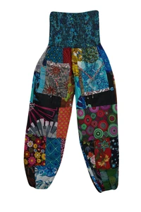Boho Gypsy Hippy Patchwork Cotton Harem Pant Printed High Waist Pajamas S/M