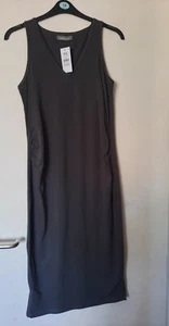 Woman's Maternity Charcoal Fitted Dress With Small Side Split Sizes 14, 16 & 18 - Picture 1 of 3