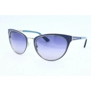 Tom Ford Nina TF 373 86Z Cat Eye Blue Silver Sunglasses Blue Gradient Lenses (B) - Picture 1 of 5