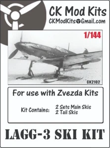 Kit de esquí LaGG-3 - accesorios impresos en 3D para kits Zvezda en 1/144 - Imagen 1 de 4
