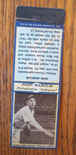 1935 BASEBALL MATCHBOOK COVER: JOHN MARCUM PHILADELPHIA A'S DIAMOND MATCH -D2