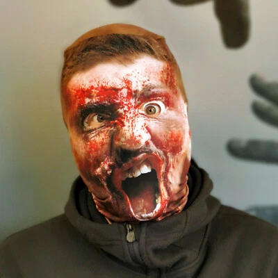 Screaming Maniac Design 3D Effect Fabric Face Mask Halloween FS168 - Image 1 of 4