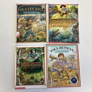 Steven Kellogg Tall Tales History Preschool Kindergarten 4 Children's Book Lot - Picture 1 of 4