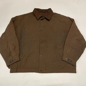 Vintage Next Wax Jacket Mens 2XL Brown Hunting Shooting Coat Moleskin Collar - Picture 1 of 12