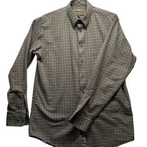 CLAYBROOKE Wrinkle Free Dress Shirt Mens M 15.5 34 35 Plaid Button Down Collar - Picture 1 of 11