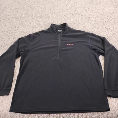 Simms Jacket Mens XL Black Fleece Outdoors Fishing Hiking Zip Logo Camping A2 - Image 1 of 4