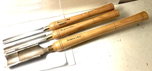 Vintage Benjamin's Best  Chisel-Gouges (3) Lathe Tools Original As Found+Used! - Picture 1 of 14